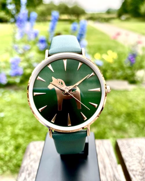 DALAWATCH GREEN & ROSE DIAL W. FOREST GREEN LEATHERSTRAP
