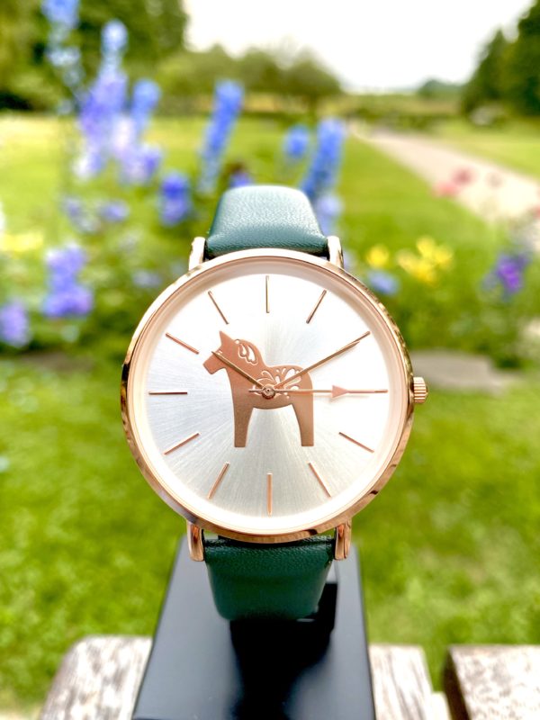 DALAWATCH ROSE W. SILVER DIAL & FOREST GREEN STRAP