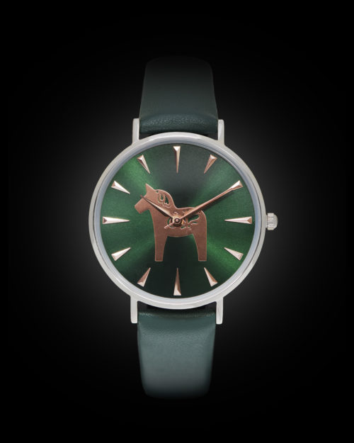 DALAWATCH SILVER - W.FOREST GREEN LEATHER STRAP