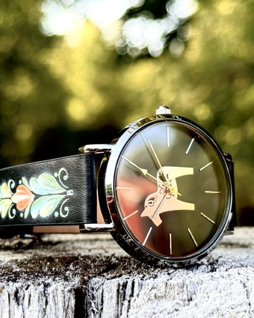 DALAWATCH BLACK / STEEL MED DESIGNAT SVART LÄDERBAND KURBITS